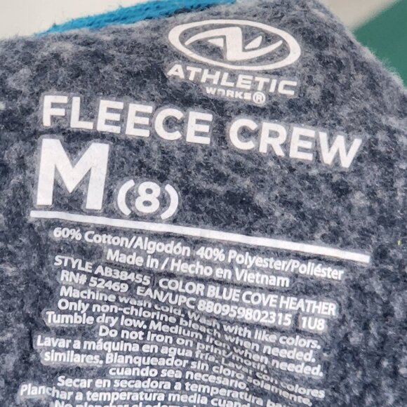 Athletic Works Blue Cove Heather Cotton Poly Crewneck Boys Sweatshirt Size M 8 - Picture 12 of 16